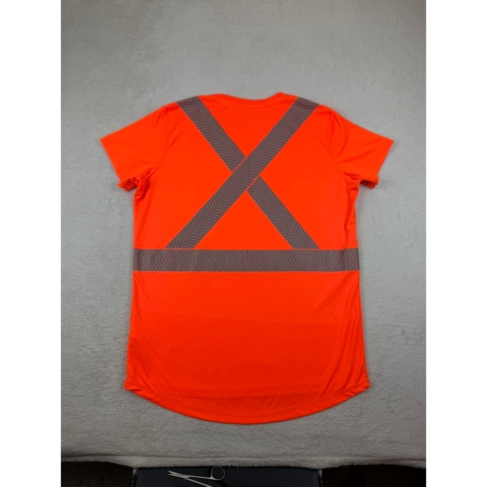 Ariat Rebar Mens Safety Orange Reflective High Vis Work Shirt V-Neck Large - Picture 2 of 12